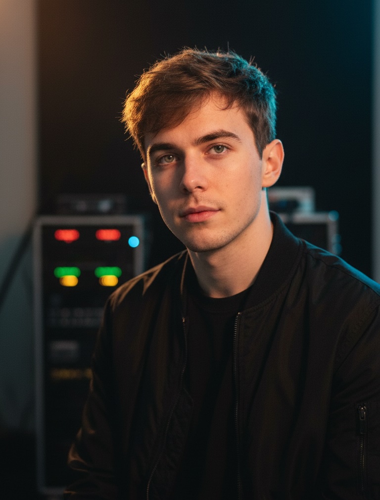Studio portrait of MayWick, drum and bass artist